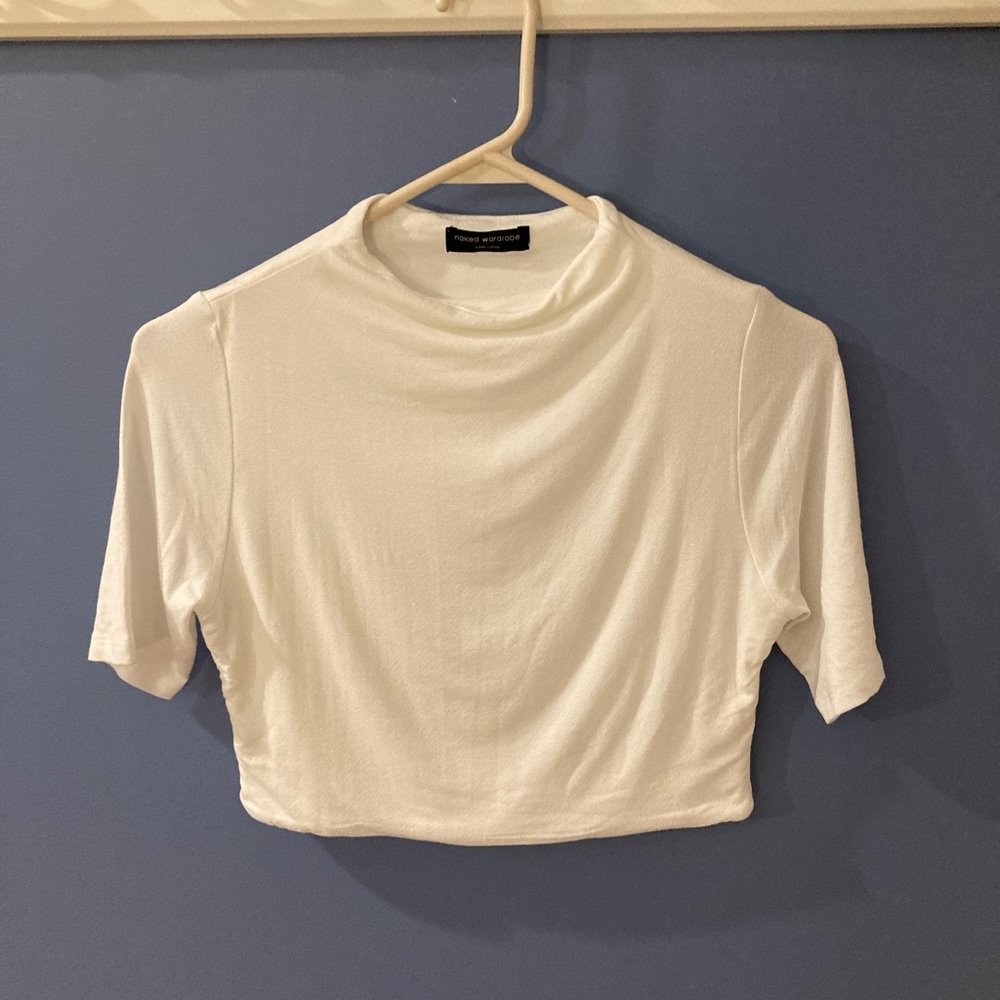 Naked Wardrobe White Crop Top